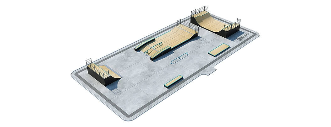 План деревянного скейт парка Д-06 от FK-ramps