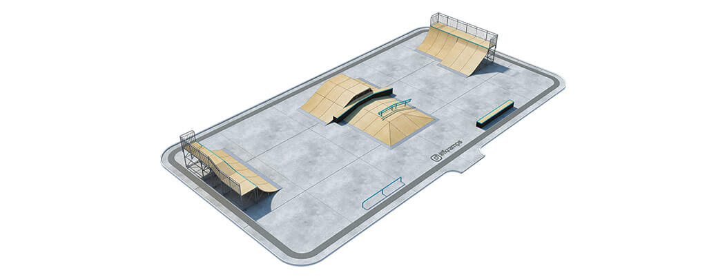 Проект металлического скейт парка М-03 от FK-ramps