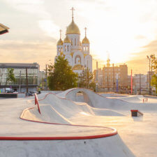 Бетонный скейтпарк и асфальтовый памптрек в Иваново