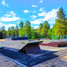 Деревянный скейт парк в ПГТ Зеленоборский