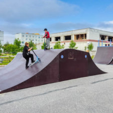 Деревянный скейт парк в Видяево