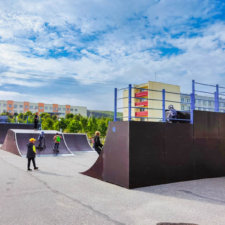Деревянный скейт парк в Видяево