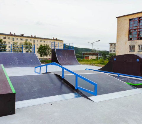 Деревянный скейт парк в Заозёрске