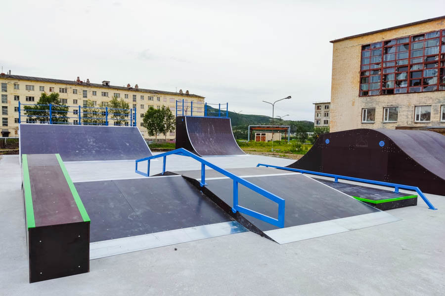Деревянный скейт парк в Заозёрске