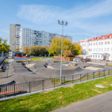Скейтпарк и памптрек на ул.Башиловской Москва