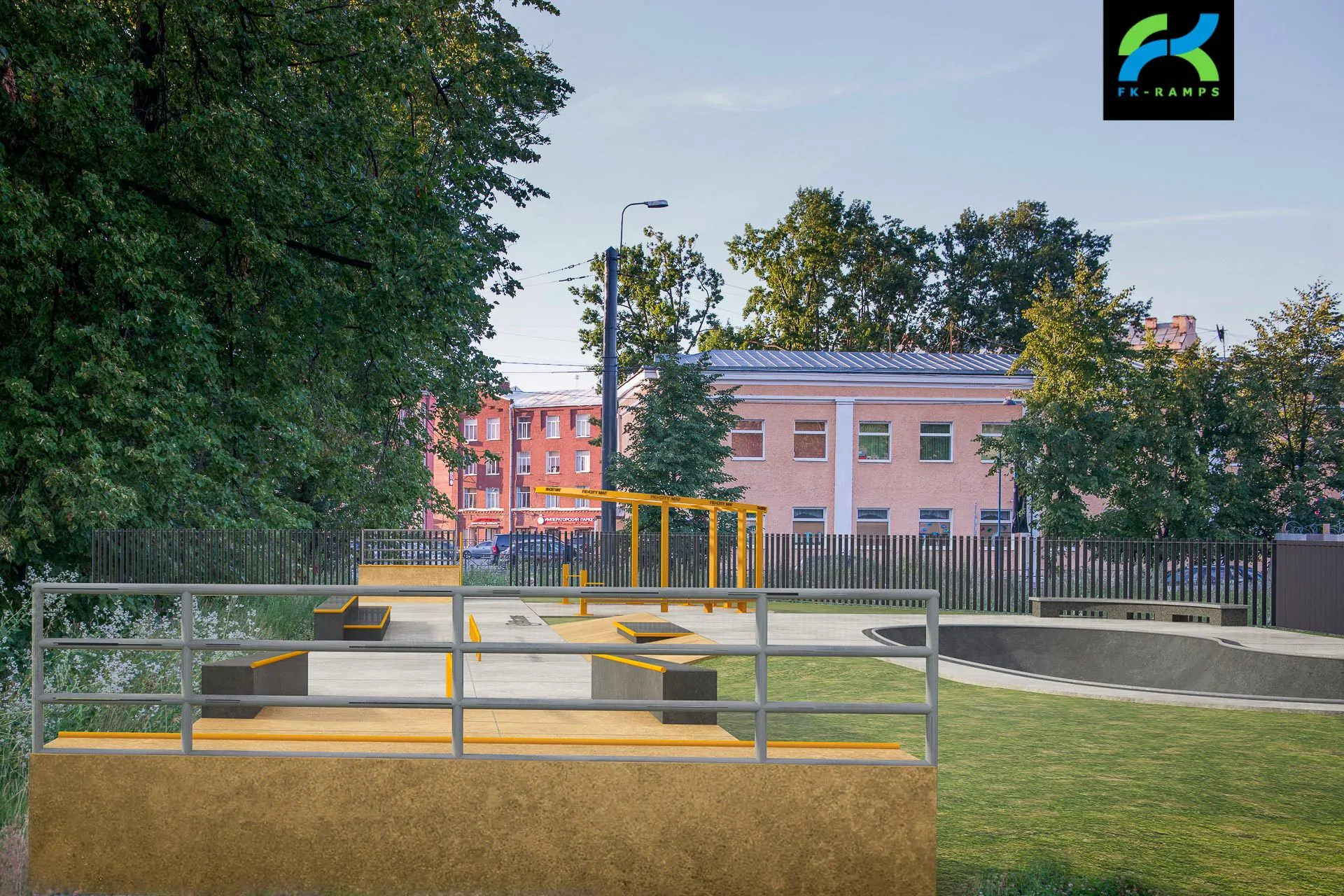Новый бетонный скейтпарк в Петербурге