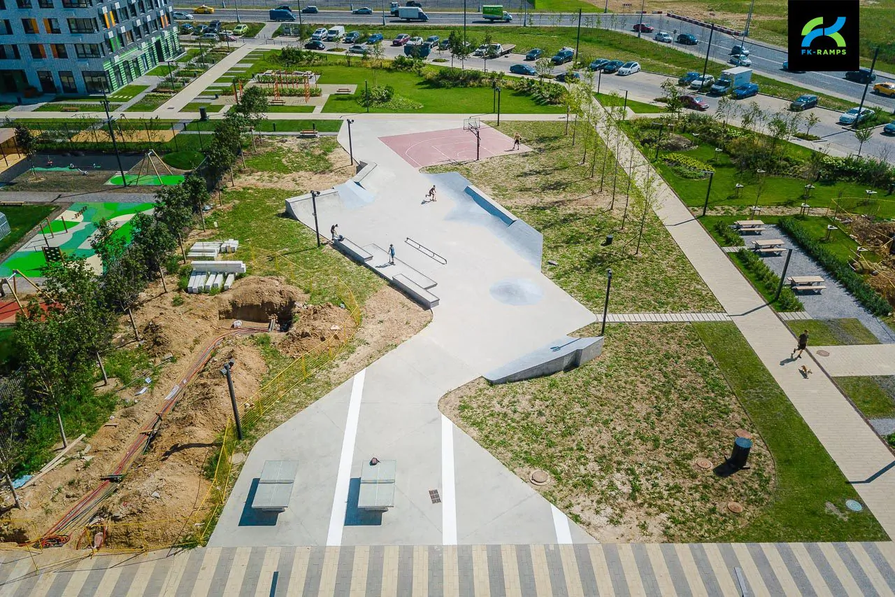 Бетонный скейт-парк в&nbsp;ЖК&nbsp;Бунинские Луга, Москва фото 6
