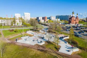 Бетонный скейт-парк на ул. Добровольцев (СПб) превью 1